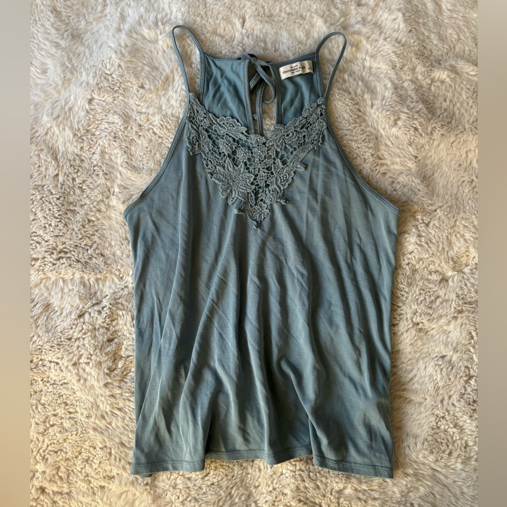 Abercrombie & Fitch - Blue Crochet Lace Sleeveless Boho Style Tank Top